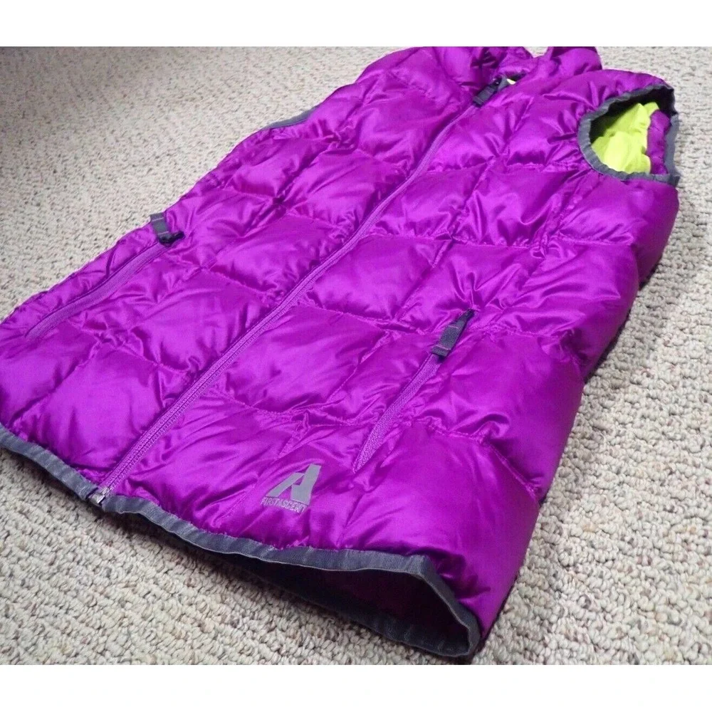 Eddie Bauer First‎ Ascent Puffer Vest Girls XL Purple Excellent 600 Down Quilted